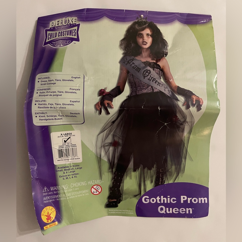 Deluxe Child Costume Gothic Prom Queen Girls XL 14-16